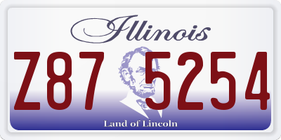 IL license plate Z875254