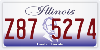 IL license plate Z875274