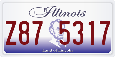 IL license plate Z875317