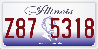 IL license plate Z875318