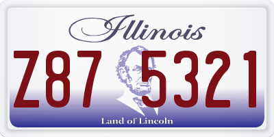 IL license plate Z875321