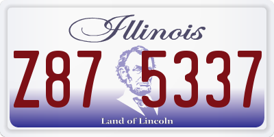 IL license plate Z875337