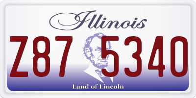 IL license plate Z875340