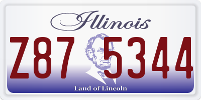 IL license plate Z875344