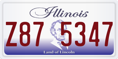 IL license plate Z875347