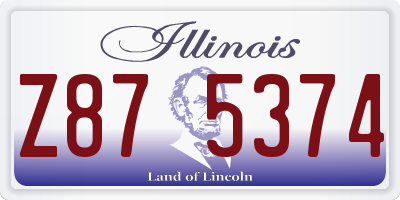 IL license plate Z875374