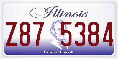 IL license plate Z875384