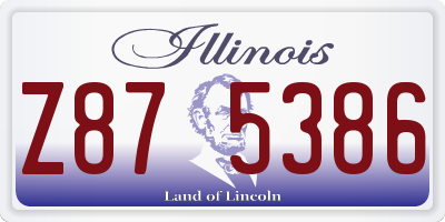 IL license plate Z875386