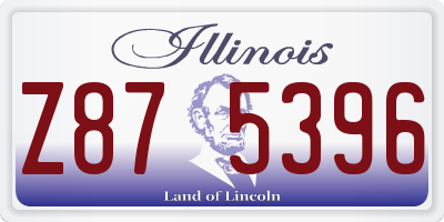 IL license plate Z875396