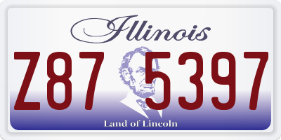 IL license plate Z875397