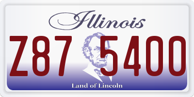 IL license plate Z875400