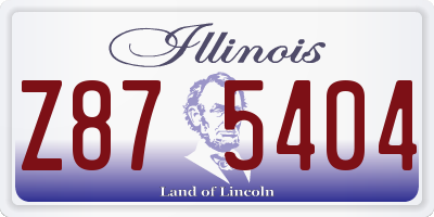 IL license plate Z875404