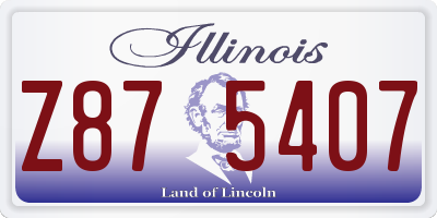 IL license plate Z875407