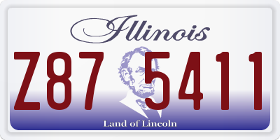 IL license plate Z875411