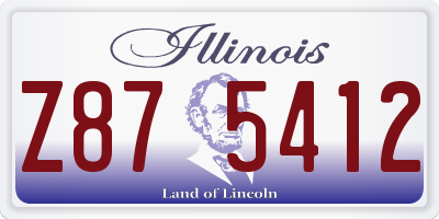 IL license plate Z875412