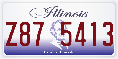 IL license plate Z875413