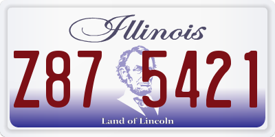 IL license plate Z875421