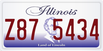 IL license plate Z875434