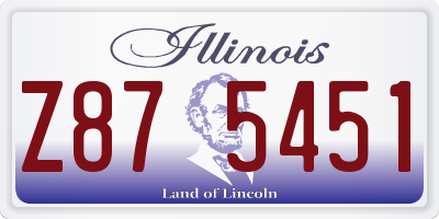 IL license plate Z875451