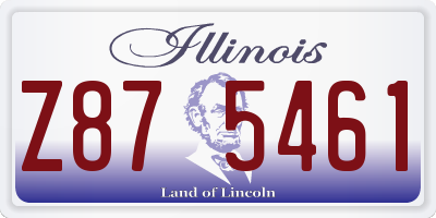 IL license plate Z875461