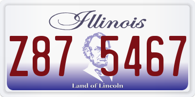 IL license plate Z875467