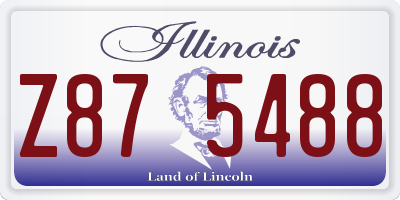 IL license plate Z875488