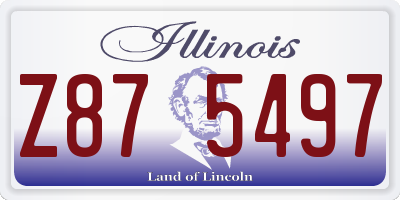 IL license plate Z875497