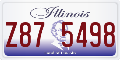 IL license plate Z875498