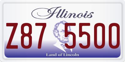 IL license plate Z875500