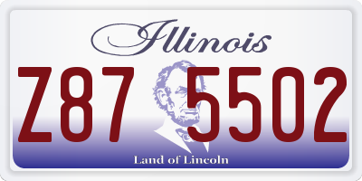 IL license plate Z875502