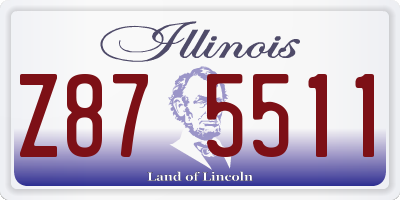 IL license plate Z875511