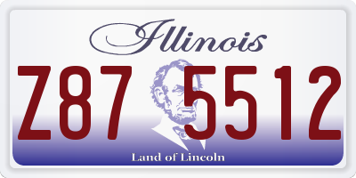 IL license plate Z875512