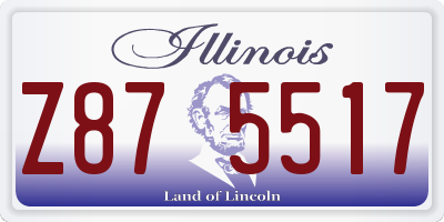 IL license plate Z875517
