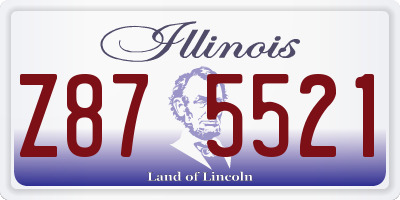 IL license plate Z875521