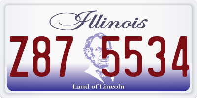 IL license plate Z875534