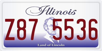 IL license plate Z875536
