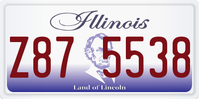 IL license plate Z875538