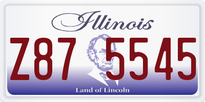 IL license plate Z875545