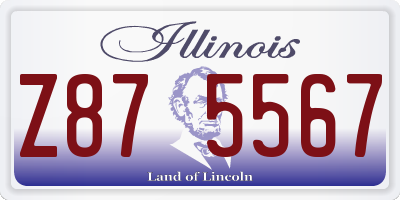 IL license plate Z875567