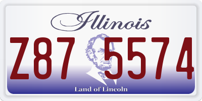 IL license plate Z875574