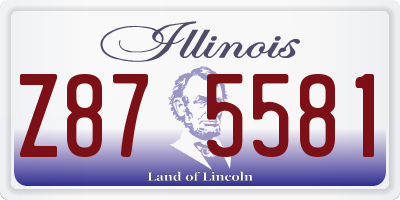 IL license plate Z875581