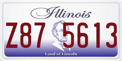 IL license plate Z875613