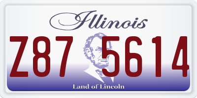 IL license plate Z875614