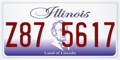 IL license plate Z875617