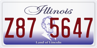 IL license plate Z875647