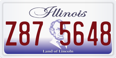 IL license plate Z875648