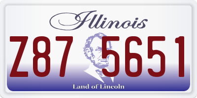 IL license plate Z875651