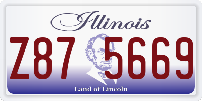 IL license plate Z875669