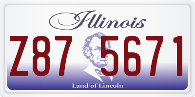 IL license plate Z875671