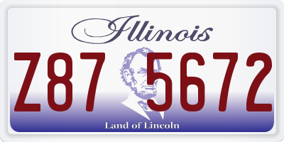 IL license plate Z875672